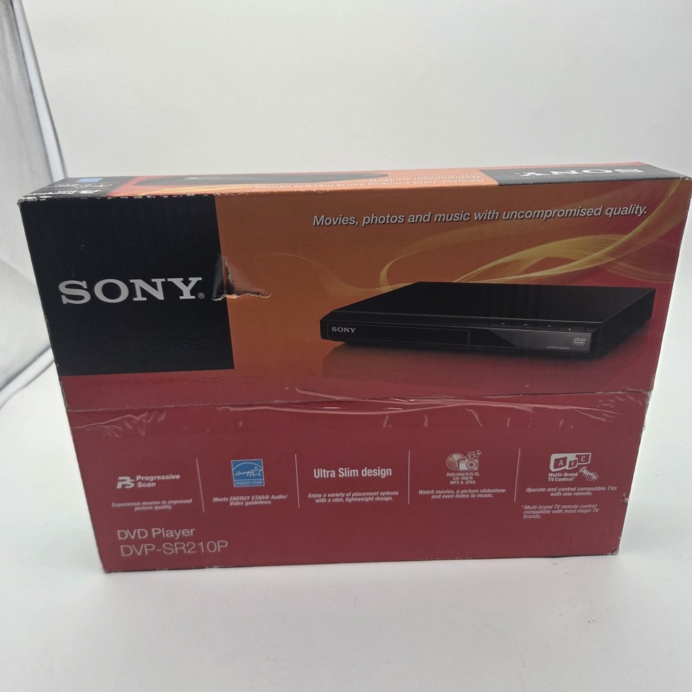 Sony DVP-SR210P DVD Player New Ultra Slim Design NIB Progressive Scan